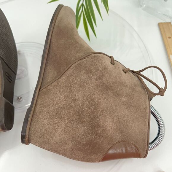 Stuart Weitzman Kalahari Wedge Boot Ankle Bootie Brown Suede Lace Up Size 6.5 - Picture 10 of 16